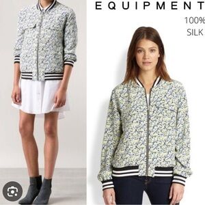EQUIPMENT FEMME Silk Floral Bomber Jacket